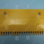 Гребенка входной площадки, FUJITEC, правая, 22 зубца, 202x110 мм, пластик, желтая