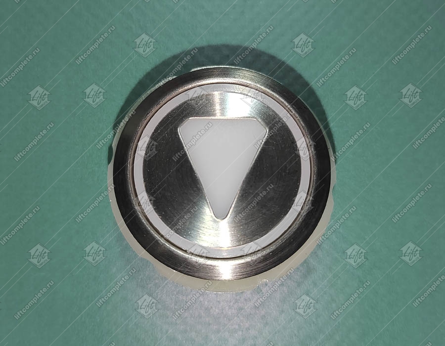 Кнопка вызова/приказа, KONE, KDS STD, стрелка вниз, круглая, красная подсветка