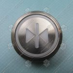 Кнопка вызова/приказа, KONE, круглая, серебристая поверхность, AVDBUT, закрытие дверей, красная подсветка