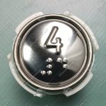 Кнопка вызова/приказа, МЛЗ, АК1-01-Кр, 4 этаж, с кодом Брайля, красная подсветка