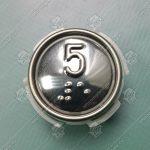 Кнопка вызова/приказа, МЛЗ, АК1-01-Кр, 5 этаж, с кодом Брайля, красная подсветка