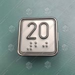 Кнопка вызова/приказа, SCHAEFER, MT42 RUS, 20 этаж, выдавленная надпись, с кодом Брайля, красная подсветка