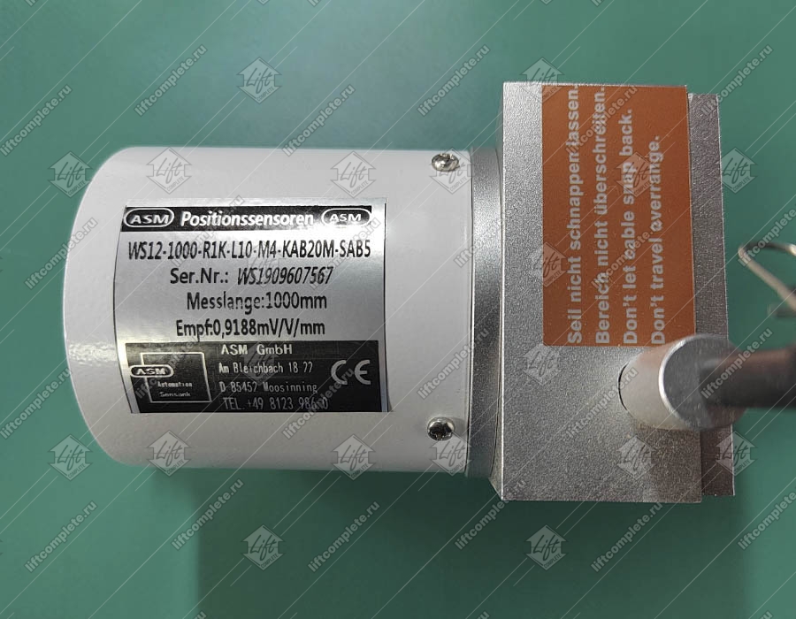Позиционный датчик, ASM, WS12-1000-R1K-L10-M4-KAB20M-SAB5