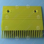 Гребенка входной площадки, KONE, TravelMaster, левая, 22 зубца, 202x162 мм, алюминий, желтая, тип B (GD-AlSI12)