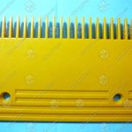 Гребенка входной площадки, KONE, TravelMaster, левая, 22 зубца, 202x132 мм, пластик, желтая, тип B