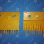 Гребенка входной площадки, SCE, центральная, 12 зубцов, 109x94 мм, пластик, желтая