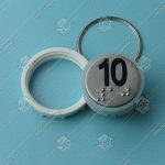 Кнопка вызова/приказа, VEGA Venus, 10 этаж, с кодом Брайля, красная подсветка (разъем MLK)