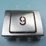 Кнопка вызова/приказа, CANNY, 9 этаж, красная подсветка