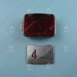 Кнопка вызова/приказа, SIGMA, ASY, этаж 4, красная подсветка, с кодом Брайля