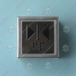 Кнопка вызова/приказа, THYSSEN, KT40 STEP, 40x40, красная подсветка, закрытие дверей, с кодом Брайля