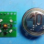 Кнопка вызова/приказа, ЩЛЗ, ВКЛ13А-7-4И, 10 этаж, с кодом Брайля, красная подсветка